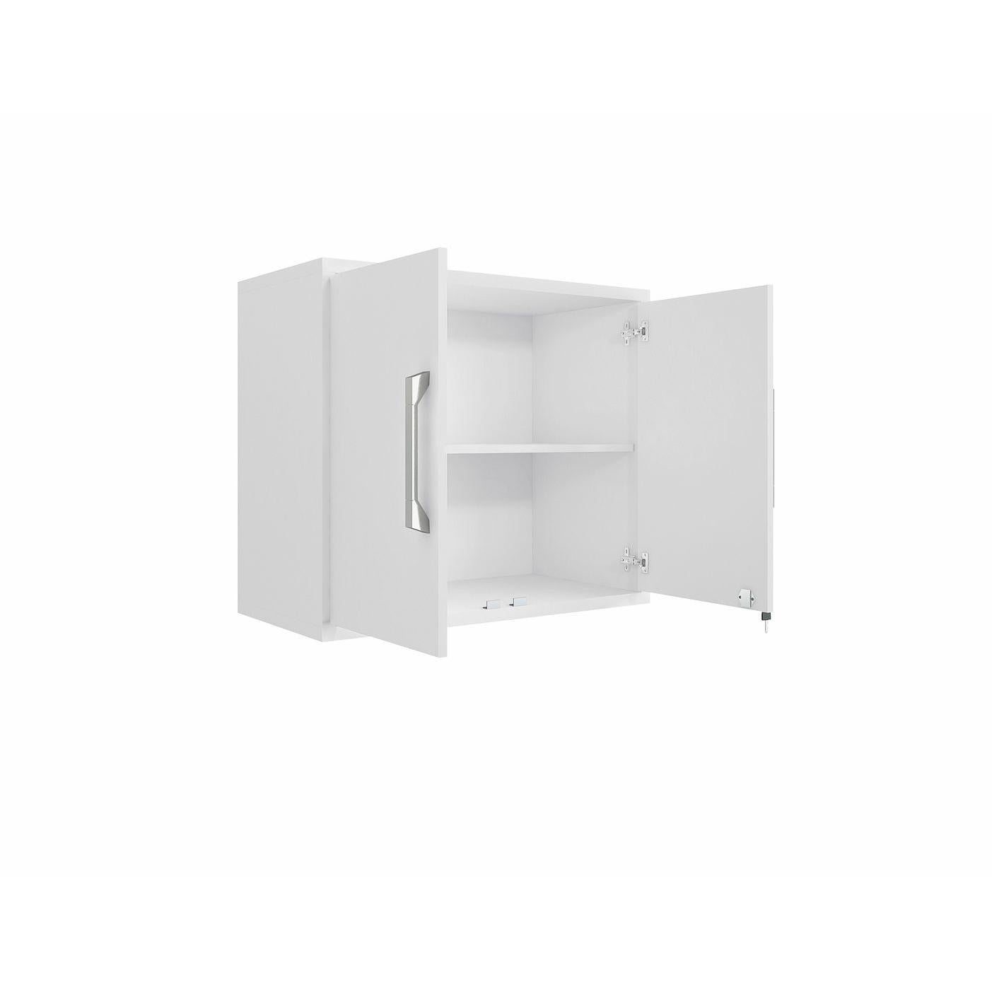 Manhattan Comfort Eiffel 3-Piece Floating Storage Cabinet In Gloss White