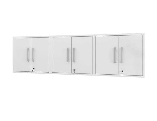 Manhattan Comfort Eiffel 3-Piece Floating Storage Cabinet In Gloss White