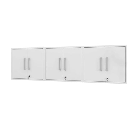 Manhattan Comfort Eiffel 3-Piece Floating Storage Cabinet In Gloss White
