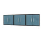Manhattan Comfort Eiffel 3-Piece Floating Storage Cabinet In Matte Black & Aqua Blue