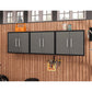 Manhattan Comfort Eiffel 3-Piece Floating Storage Cabinet In Matte Black & Gray