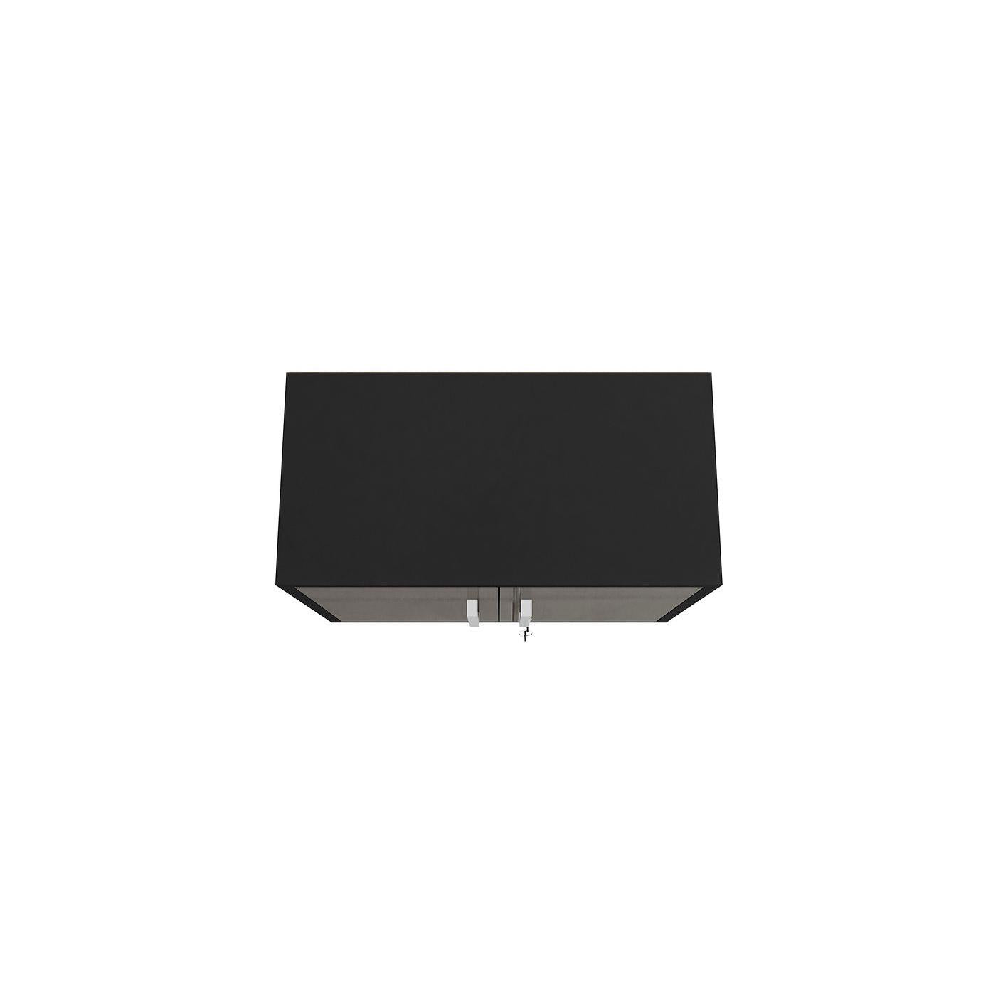 Manhattan Comfort Eiffel 3-Piece Floating Storage Cabinet In Matte Black & Gray