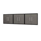 Manhattan Comfort Eiffel 3-Piece Floating Storage Cabinet In Matte Black & Gray