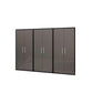 Manhattan Comfort Eiffel 3-Piece Storage Cabinet In Matte Black & Gray