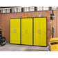 Manhattan Comfort Eiffel 3-Piece Storage Cabinet In Matte Black & Yellow