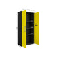 Manhattan Comfort Eiffel 3-Piece Storage Cabinet In Matte Black & Yellow