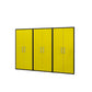 Manhattan Comfort Eiffel 3-Piece Storage Cabinet In Matte Black & Yellow