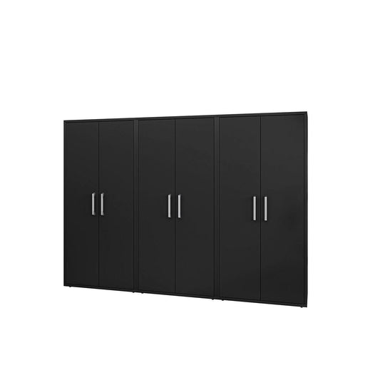 Manhattan Comfort Eiffel 3-Piece Storage Cabinet In Matte Black