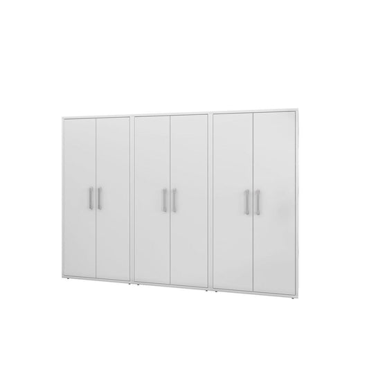 Manhattan Comfort Eiffel 3-Piece Storage Cabinet In White Gloss