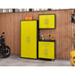 Manhattan Comfort Eiffel 3-Piece Storage Set In Matte Black & Yellow