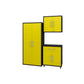 Manhattan Comfort Eiffel 3-Piece Storage Set In Matte Black & Yellow