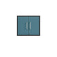 Manhattan Comfort Eiffel 3-Piece Storage Set In Matte Black and Aqua Blue