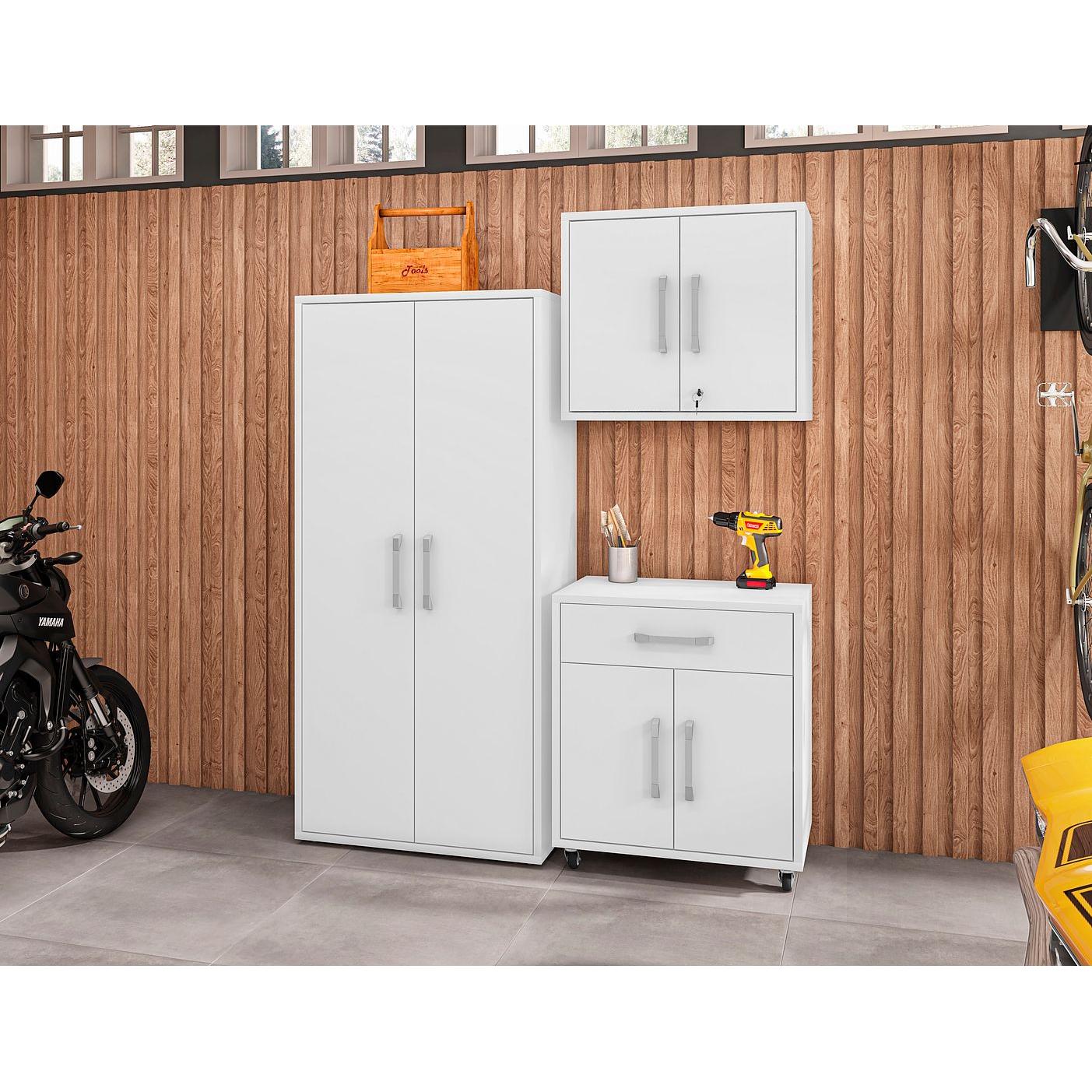 Manhattan Comfort Eiffel 3-Piece Storage Set In White
