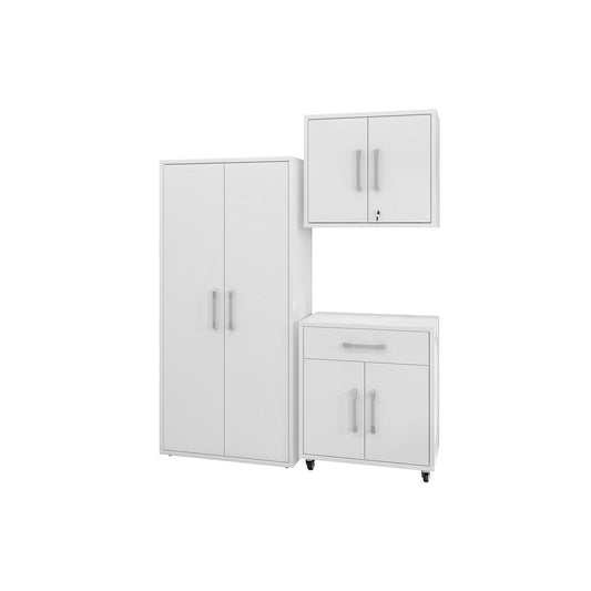 Manhattan Comfort Eiffel 3-Piece Storage Set In White
