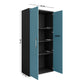 Manhattan Comfort Eiffel 35" Storage Cabinet With 4 Adjustable Shelves In Gloss Blue