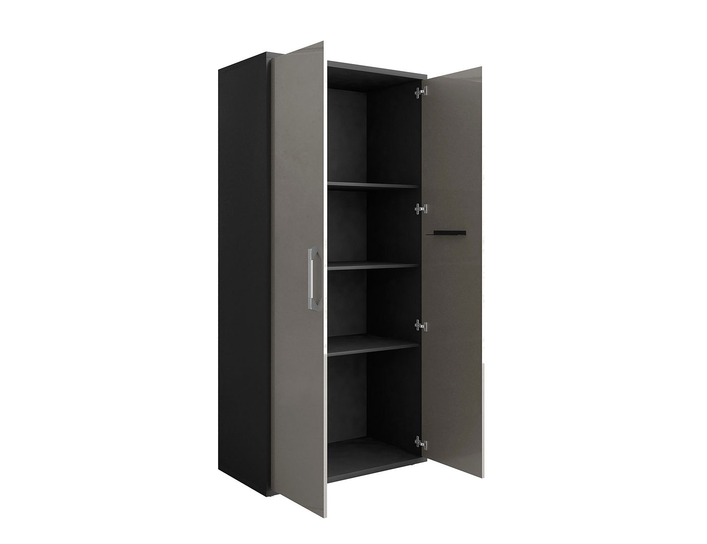 Manhattan Comfort Eiffel 35" Storage Cabinet With 4 Adjustable Shelves In Gloss Gray