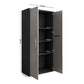 Manhattan Comfort Eiffel 35" Storage Cabinet With 4 Adjustable Shelves In Gloss Gray