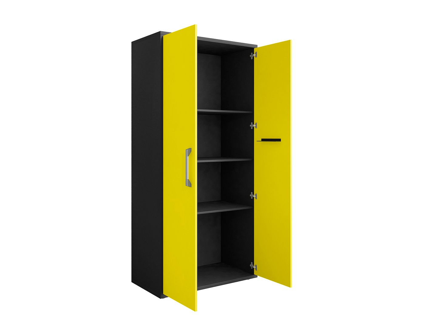 Manhattan Comfort Eiffel 35" Storage Cabinet With 4 Adjustable Shelves In Gloss Yellow