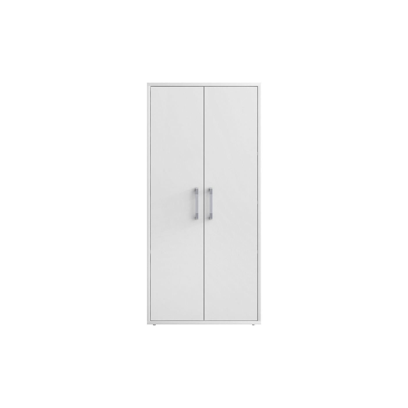 Manhattan Comfort Eiffel 35" Storage Cabinet With 4 Adjustable Shelves In White Gloss