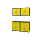 Manhattan Comfort Eiffel 4-Piece Garage Storage Set In Matte Black & Yellow