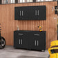 Manhattan Comfort Eiffel 4-Piece Storage Set In Matte Black