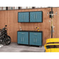 Manhattan Comfort Eiffel 4-Piece Storage Set In Matte Black & Aqua Blue