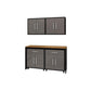 Manhattan Comfort Eiffel 5-Piece Garage Storage Set In Matte Black & Gray