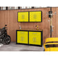 Manhattan Comfort Eiffel 5-Piece Garage Storage Set In Matte Black & Yellow