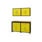Manhattan Comfort Eiffel 5-Piece Garage Storage Set In Matte Black & Yellow