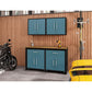 Manhattan Comfort Eiffel 5-Piece Storage Set In Matte Black & Aqua Blue