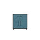 Manhattan Comfort Eiffel 5-Piece Storage Set In Matte Black & Aqua Blue