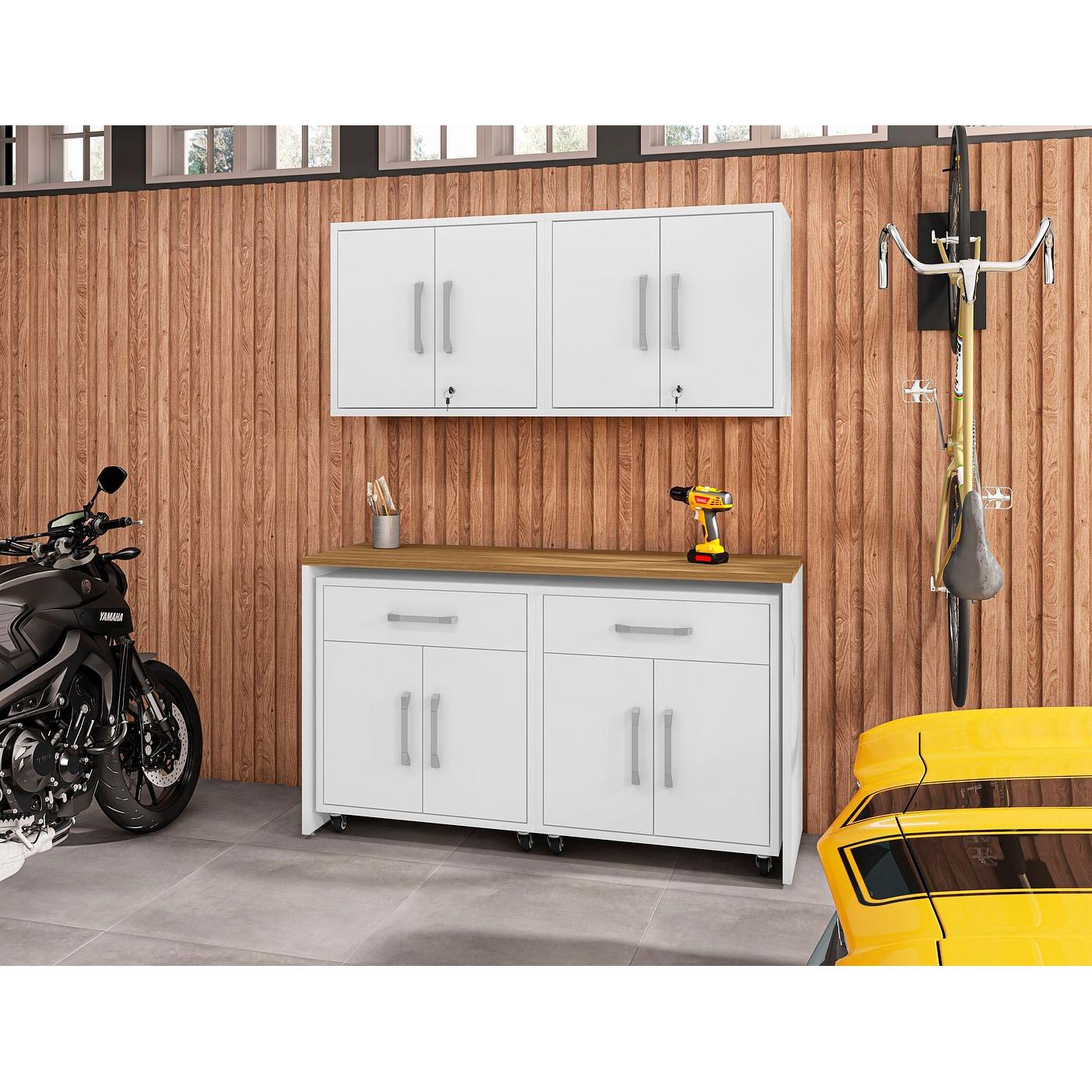 Manhattan Comfort Eiffel 5-Piece Storage Set In White