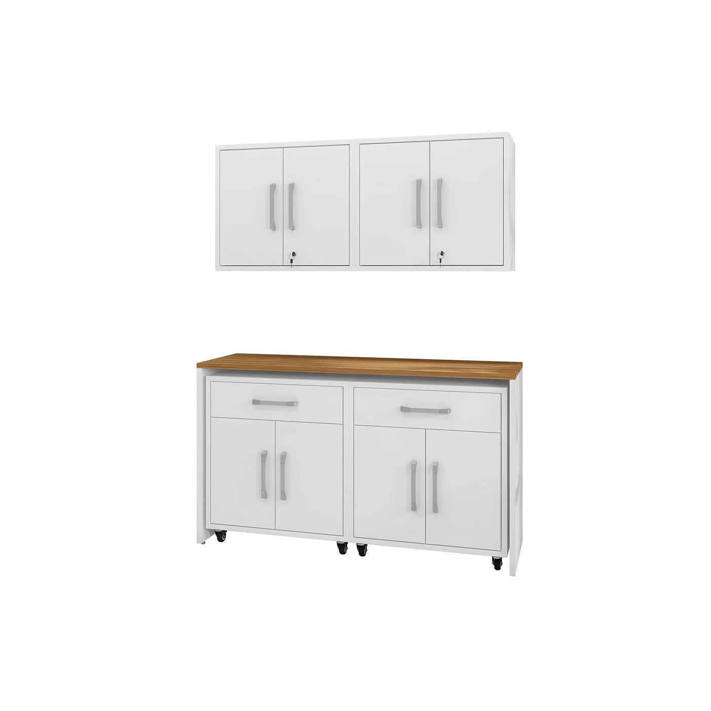 Manhattan Comfort Eiffel 5-Piece Storage Set In White