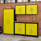 Manhattan Comfort Eiffel 6-Piece Garage Storage Set In Matte Black & Yellow