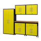 Manhattan Comfort Eiffel 6-Piece Garage Storage Set In Matte Black & Yellow