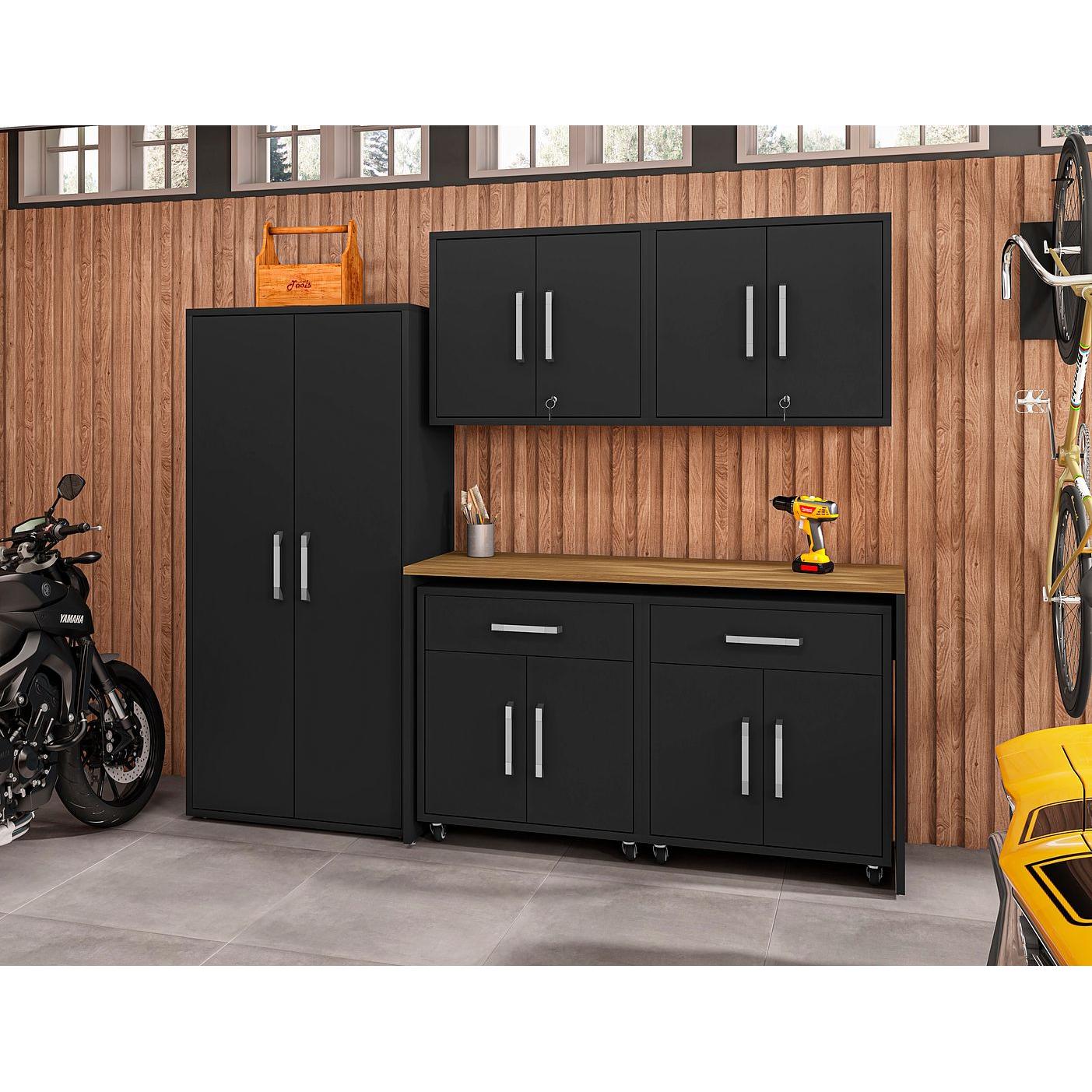 Manhattan Comfort Eiffel 6-Piece Storage Set In Matte Black