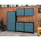 Manhattan Comfort Eiffel 6-Piece Storage Set In Matte Black & Aqua Blue