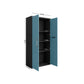 Manhattan Comfort Eiffel 6-Piece Storage Set In Matte Black & Aqua Blue
