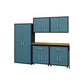 Manhattan Comfort Eiffel 6-Piece Storage Set In Matte Black & Aqua Blue