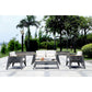 Manhattan Comfort Eiffel Outdoor Patio Conversation Set In Gray & Cream