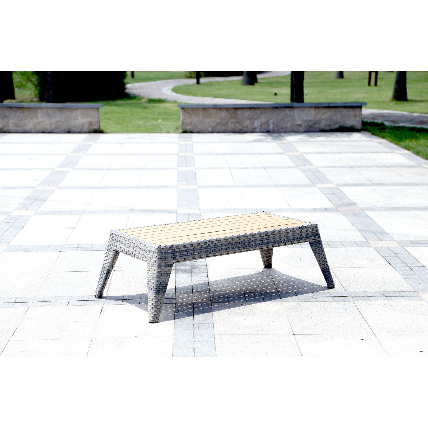 Manhattan Comfort Eiffel Outdoor Patio Conversation Set In Gray & Cream
