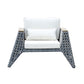 Manhattan Comfort Eiffel Outdoor Patio Conversation Set In Gray & Cream