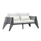 Manhattan Comfort Eiffel Outdoor Patio Conversation Set In Gray & Cream