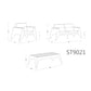 Manhattan Comfort Eiffel Outdoor Patio Conversation Set In Gray & Cream