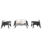 Manhattan Comfort Eiffel Outdoor Patio Conversation Set In Gray & Cream