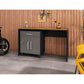 Manhattan Comfort Eiffel Work Station Set of 2 In Matte Black & Gray