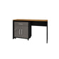 Manhattan Comfort Eiffel Work Station Set of 2 In Matte Black & Gray
