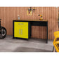 Manhattan Comfort Eiffel Work Station Set of 2 In Matte Black & Yellow
