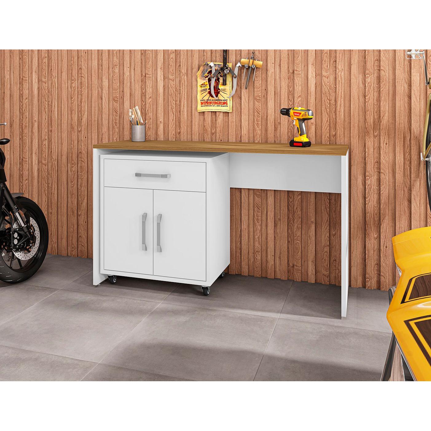 Manhattan Comfort Eiffel Work Station Set of 2 In White