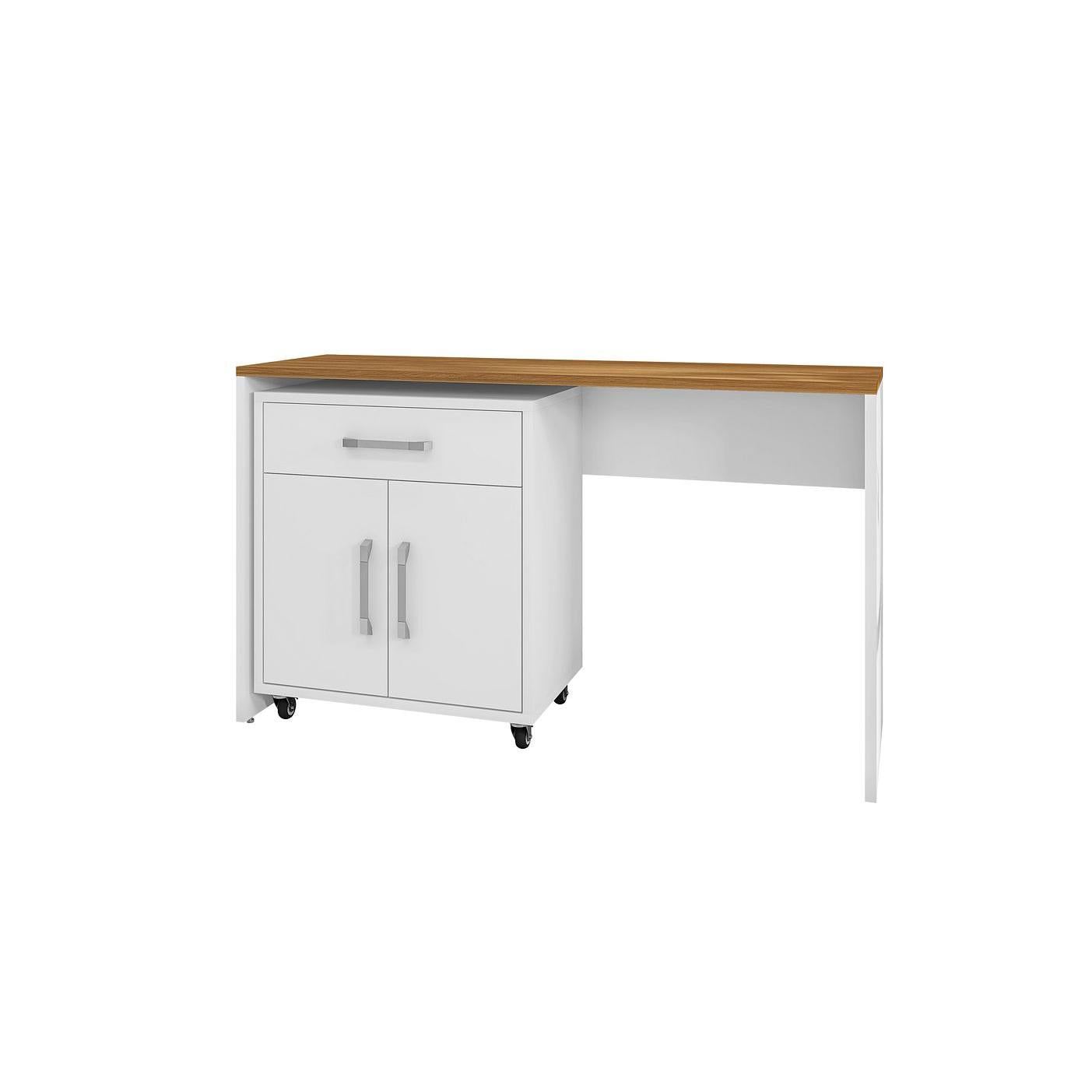 Manhattan Comfort Eiffel Work Station Set of 2 In White